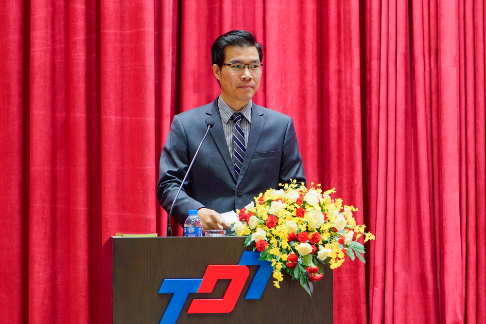 Dr. Tran Trong Dao, TDTU Vice president delivering his speech to welcome delegates to the Conference