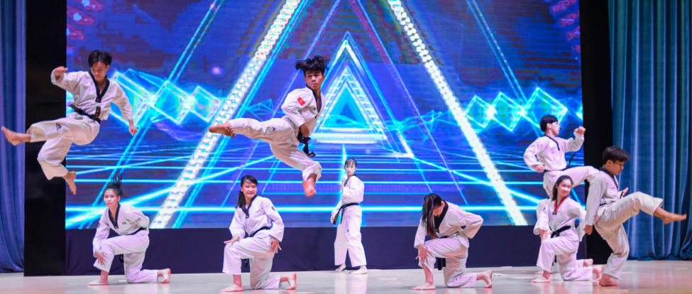 The martial arts performance of Taekwondo Athletes Team