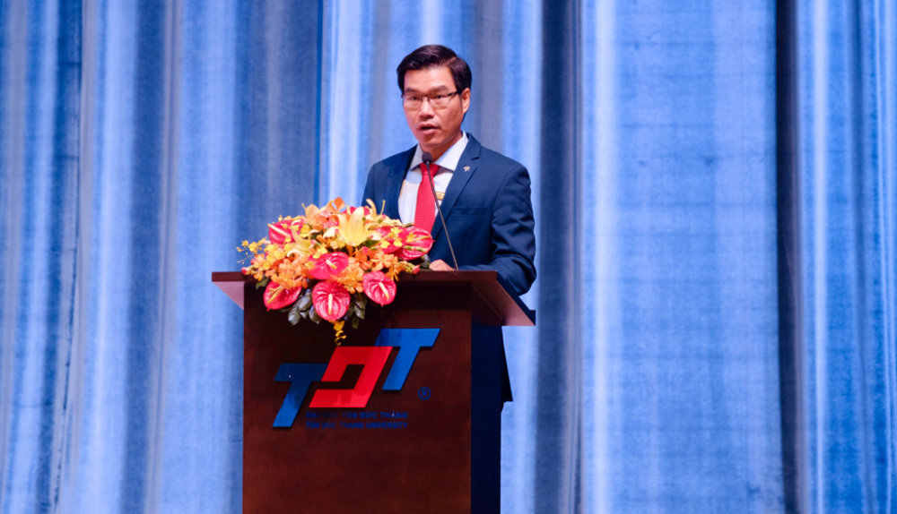 Dr. Tran Trong Dao, Vice President of TDTU, Head of the Organizing Committee, gave the opening speech at the Conference