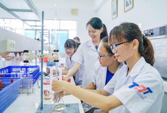 Students of Ton Duc Thang University during practice time