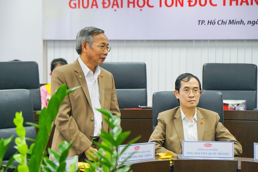 Ông Trương Phú Chiến, Chủ tịch Hội đồng quản trị Bibica đánh giá cao những thành tựu TDTU đã đạt được trong thời gian qua 