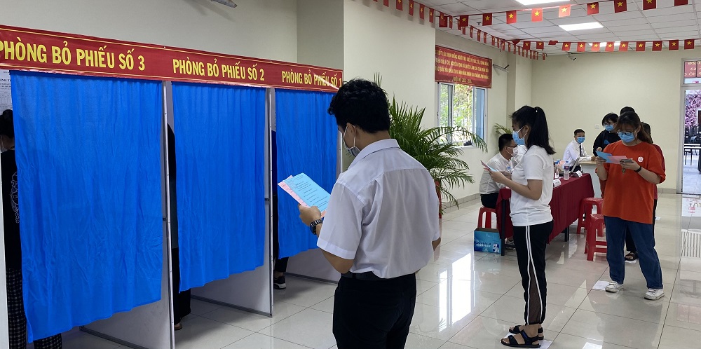 Khu vực bỏ phiếu luôn thông thoáng.