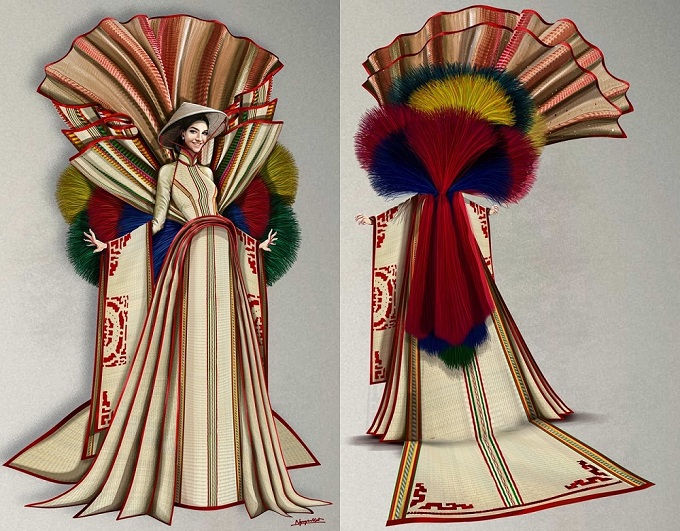 Hình ảnh phác thảo “Chiếu Cà Mau” xuất sắc vượt qua vòng loại để tạo thành sản phẩm.