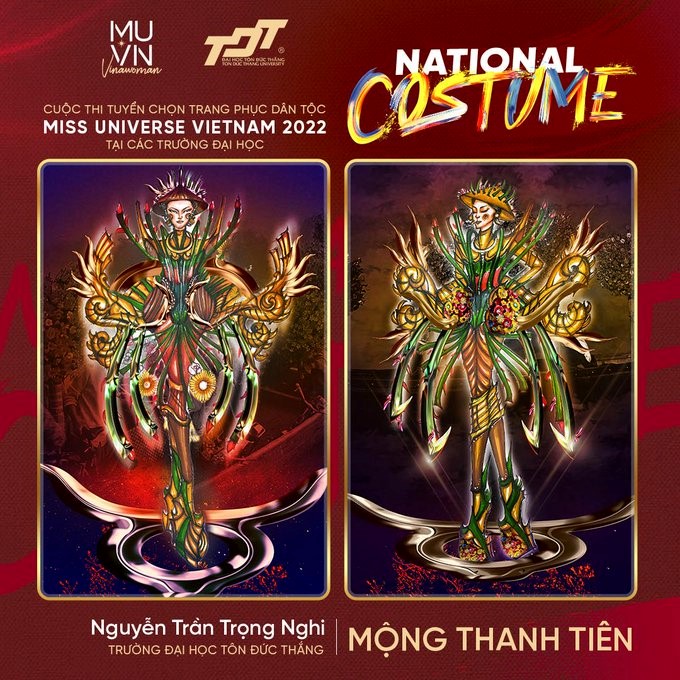 Các tác phẩm của sinh viên TDTU được chọn biểu diễn đêm thi Trang phục dân tộc.