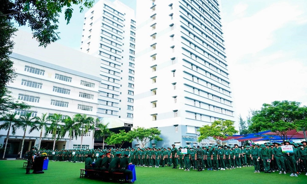 Quang cảnh Lễ khai giảng.