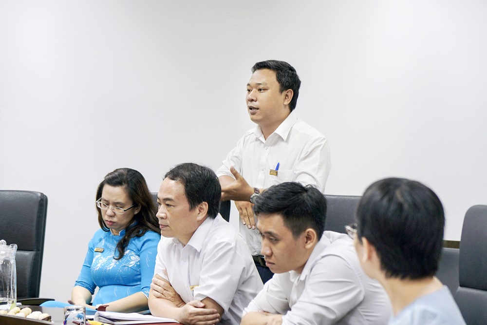 Lãnh đạo các đơn vị của TDTU phát biểu ý kiến với Đoàn