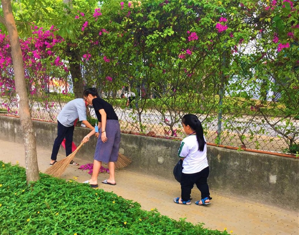 Sinh viên tham gia chương trình chủ nhật xanh