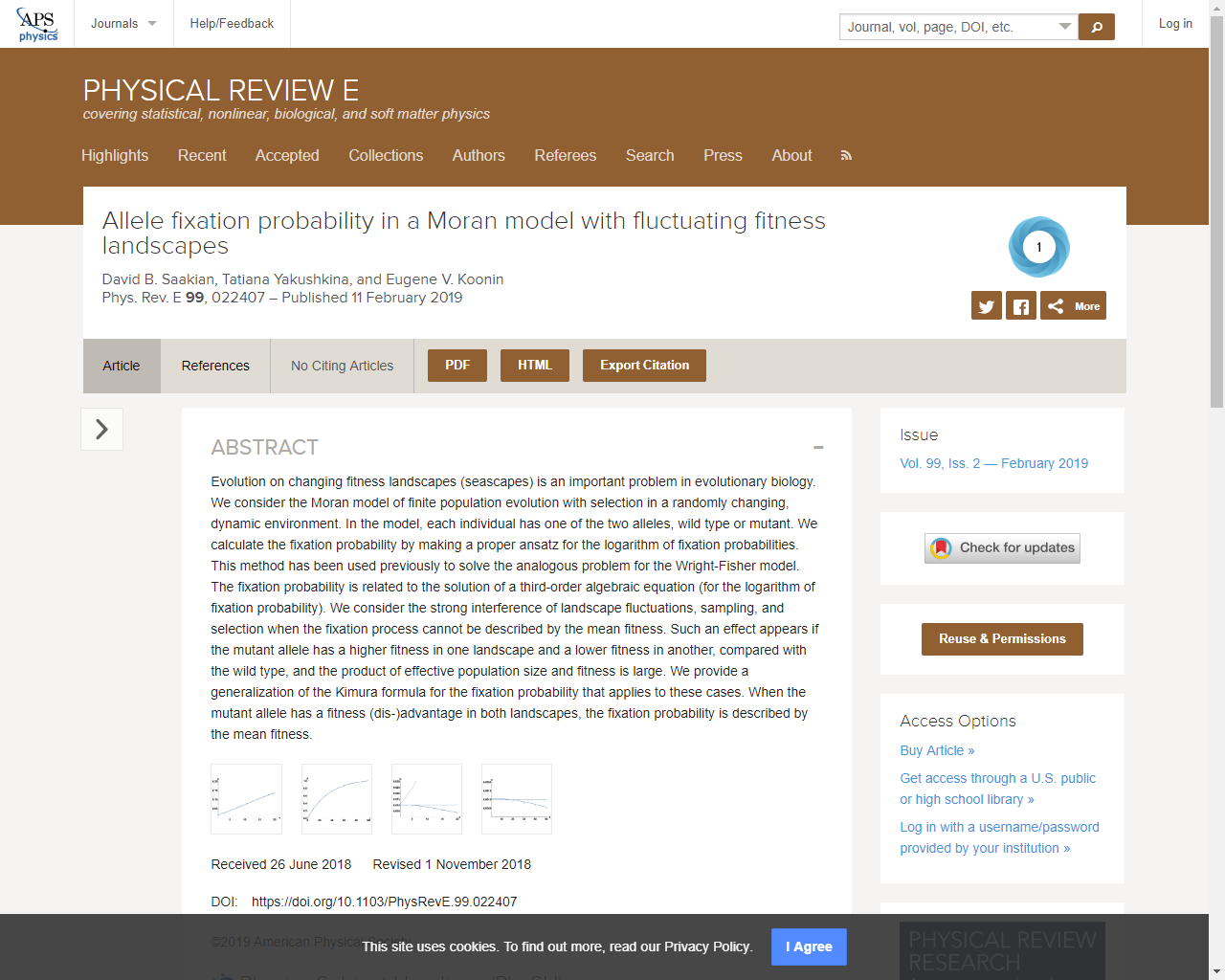 Picture of the article in Physical Review E