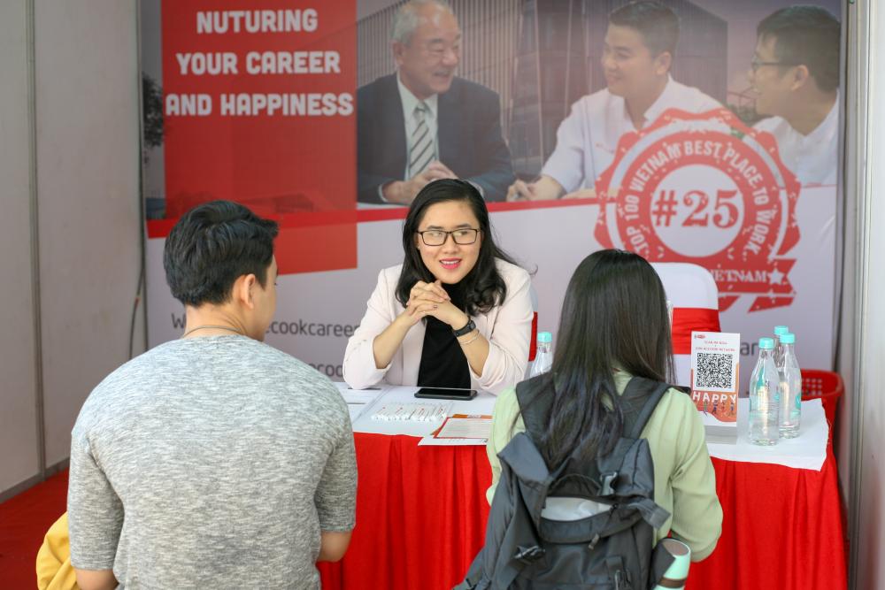 Students getting to know businesses